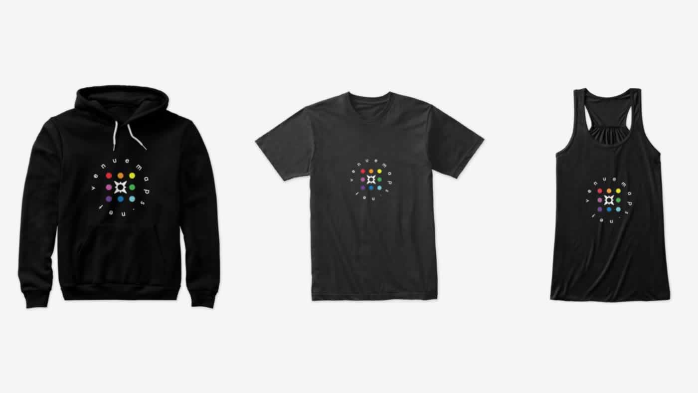 VenueMaps.net merchandise - hoodie sweatshirt, tshirt, tanktop